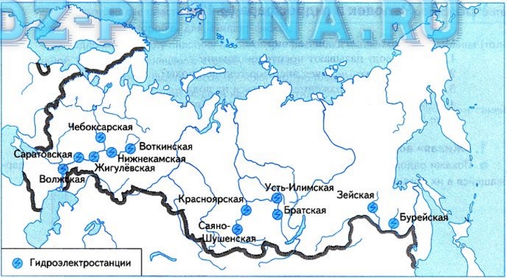 Площади водохранилищ россии. Крупнейших ГЭС России контурная карта. Крупнейшие ГЭС России на карте. ГЭС Восточной Сибири на карте. Крупнейшие ТЭС ГЭС АЭС России на контурной карте.